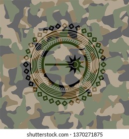 laser icon on camouflaged texture