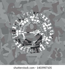 laser icon on grey camouflage texture