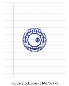laser icon pen effect. Blue ink. Vector Illustration. Detailed. 