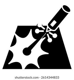Laser icon represented by photon laser Black Filled style.