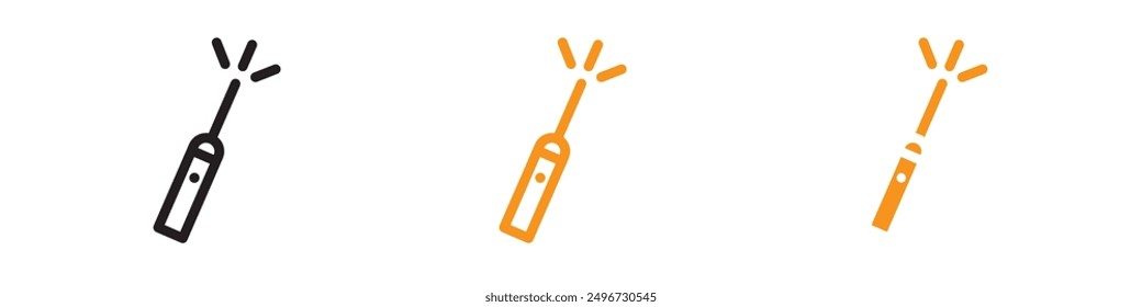 Laser Icon Set Precision Technology Illustrations for Science and Industry