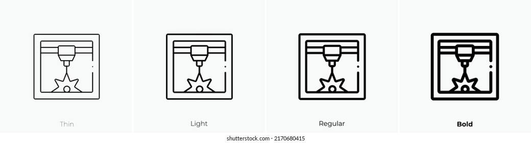 laser icon. Thin, Light Regular And Bold style design isolated on white background