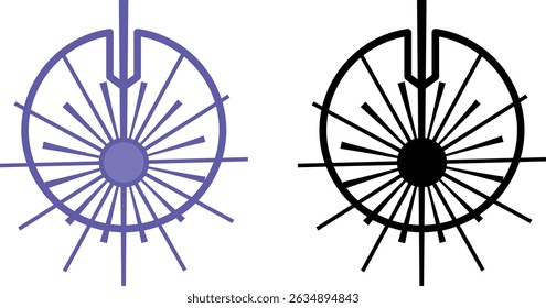 Laser Icons. Vector Illustrations. Device Generating A Beam Of Light. Technology. Concept Devices