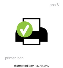 Laser or inkjet printer icon for web, advertising, layout design.