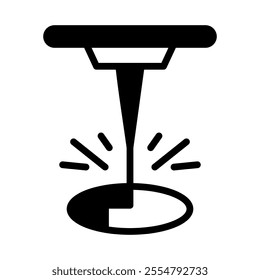Laser isolated glyph vector icon