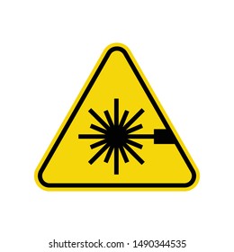 Laser LED Radiation Sign Isolated On White Background. ISO Triangle Warning Symbol Simple, Flat Vector, Icon You Can Use Your Website Design, Mobile App Or Industrial Design. Vector Illustration