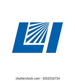 laser with letter vector logo. letter L and I.