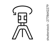 Laser level icon. Industry and surveying line symbol. Black and white.