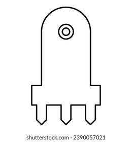 Laser level tool measure building engineering equipment device for builder construction tool contour outline line icon black color vector illustration image thin flat style