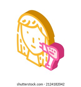 Laser Hebe isometrische Icon Vektorgrafik. Laserhebeschild. einzelne Symbolillustration