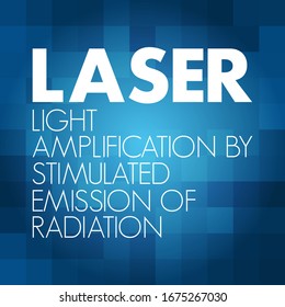 LASER - Amplificación luminosa por emisión estimulada de acrónimo de radiación, fondo de concepto tecnológico