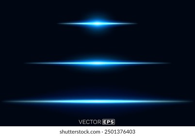 Haz de luz láser sobre fondo negro. Ilustración vectorial