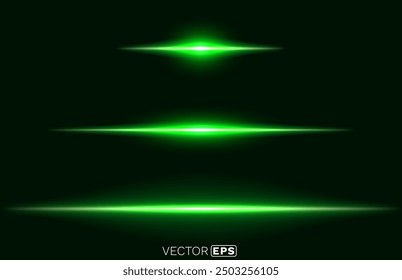 Laser light beam on black background. Vector illustration