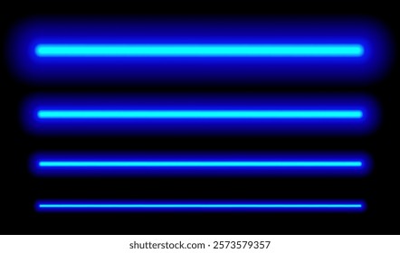 Laser light beam on black background. Vector illustration