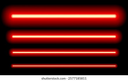 Laser light beam on black background. Vector illustration