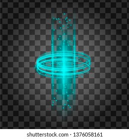 Laser Light Effect. Magic Funel Cylinder Portal.  