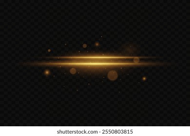 Laser line effect and flash of light. On a transparent background.