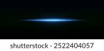 Laser lines of light. Horizontal neon light. Neon blue horizontal speed lines. Glowing stripes. Laser beams. light lines of movement and speed in neon color.Beautiful flash of light and sparks.