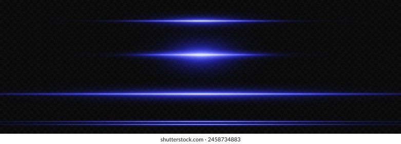 Laser lines of light. Horizontal neon light.