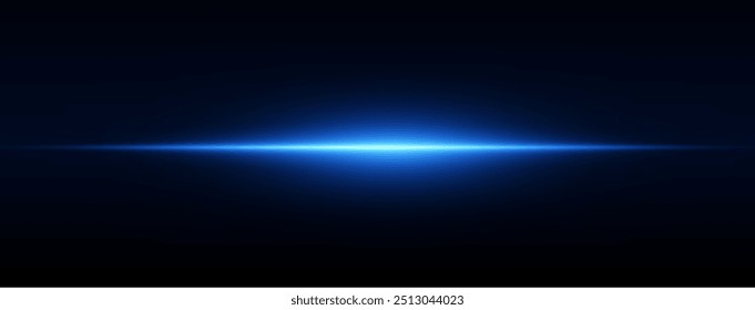 Laser lines of light. Horizontal neon light. Neon blue horizontal speed lines. Glowing stripes. Laser beams. light lines of movement and speed in neon color.Beautiful flash of light and sparks.