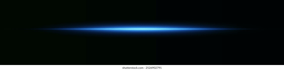 Laser lines of light. Horizontal neon light. Neon blue horizontal speed lines. Glowing stripes. Laser beams. light lines of movement and speed in neon color.Beautiful flash of light and sparks.