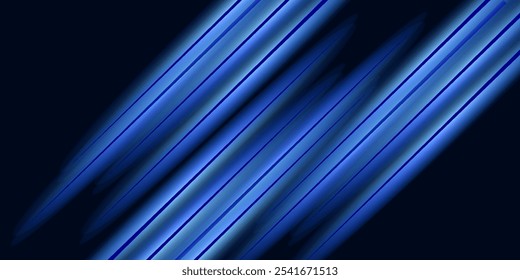 Líneas de luz láser. Horizontal luz de neón. Líneas de velocidad Horizontal azul neón. Rayas brillantes. Rayos láser.