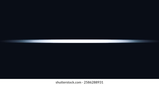 Laser lines of light. Horizontal neon light. Neon blue horizontal speed lines. Glowing stripes. modern light