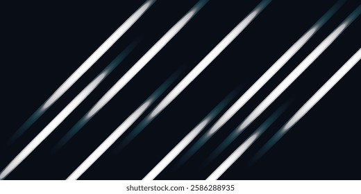 Laser lines of light. Horizontal neon light. Neon blue horizontal speed lines. Glowing stripes. modern light