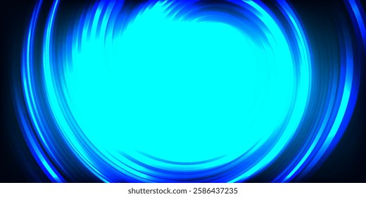 Laser lines of light. Horizontal neon light. Neon blue horizontal speed lines. Glowing stripes.