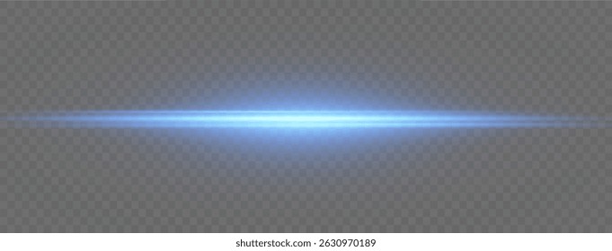 Laser lines of light. Horizontal neon light. Neon blue horizontal speed lines. Glowing stripes. Laser beams. light lines of movement and speed in neon color.Beautiful flash of light and sparks.