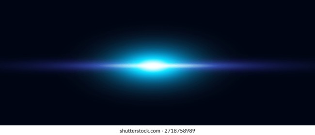 Líneas de luz láser. Horizontal luz de neón. Líneas de velocidad Horizontal azul neón. Rayas brillantes. Rayos láser. líneas de luz de movimiento y velocidad en color neón. Hermoso destello de luz y chispas.