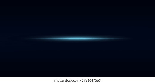 Líneas de luz láser. Horizontal luz de neón. Líneas de velocidad Horizontal azul neón. Rayas brillantes. Rayos láser. líneas de luz de movimiento y velocidad en color neón. Hermoso destello de luz y chispas.