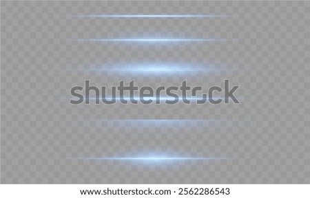 Laser lines of light. Horizontal neon light. Neon blue horizontal speed lines. Glowing stripes. Laser beams. light lines of movement and speed in neon color.Beautiful flash of light and sparks.	
