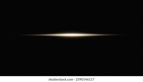 Laser lines of light. Neon gold horizontal lines. Neon gold horizontal speed lines. Luminous stripes. Laser beams. Neon coloured motion and speed lines. Beautiful flashes of light and sparks. PNG