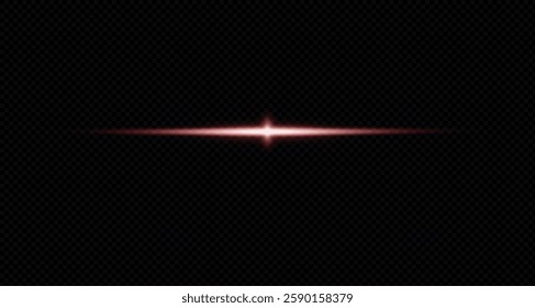Laser lines of light. Neon horizontal lines. Neon red horizontal lines of speed. Glowing stripes. Laser beams. Neon lines of movement and speed. Beautiful flashes of light and sparks. PNG