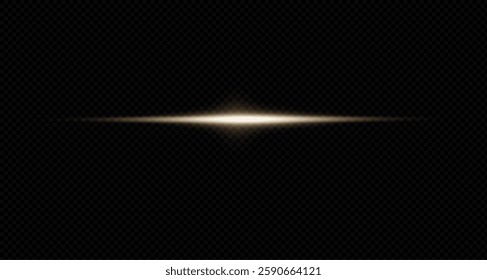 Laser lines of light. Neon horizontal lines. Neon-gold speed lines. Luminous stripes. Laser beams. Neon motion and speed lines. Beautiful flashes of light and sparks. PNG