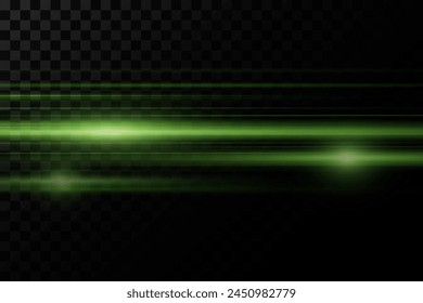 Laser lines of motion. On a transparent background.
