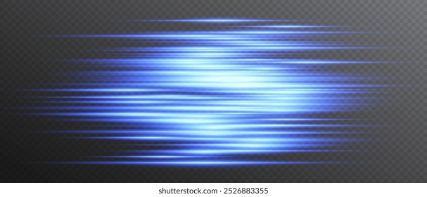 Líneas láser. Luz de neón. Líneas de velocidad azul neón. Líneas de luz brillantes. Rayas rápidas y dinámicas con destellos de luz y chispas. Perfecto para fondos, diseños de tecnología, rayas brillantes. Rayos láser. Neón 