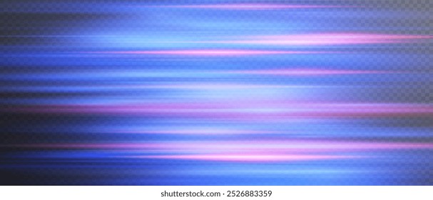 Laserlinien. Neonlicht. Neonblaue Geschwindigkeitslinien. Glühende Lichtlinien. Schnelle, dynamische Streifen mit Licht- und Funkenblitzen. Perfekt für Hintergründe, technische Designs, leuchtende Streifen. Laserstrahlen. Neon 