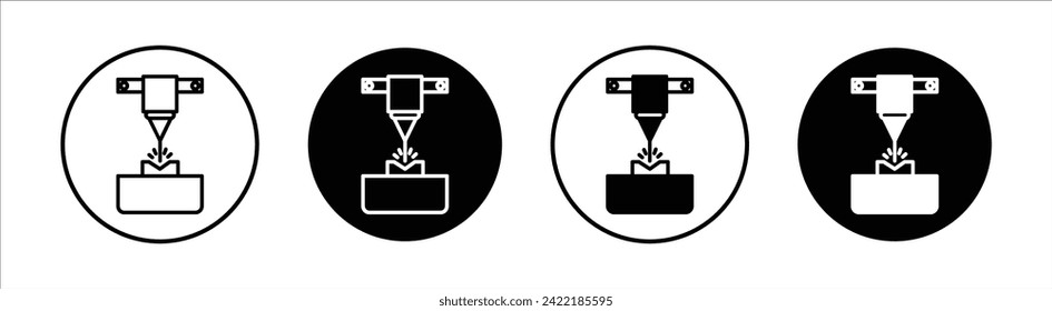 Laser machine flat line icon set. Laser machine Thin line illustration vector