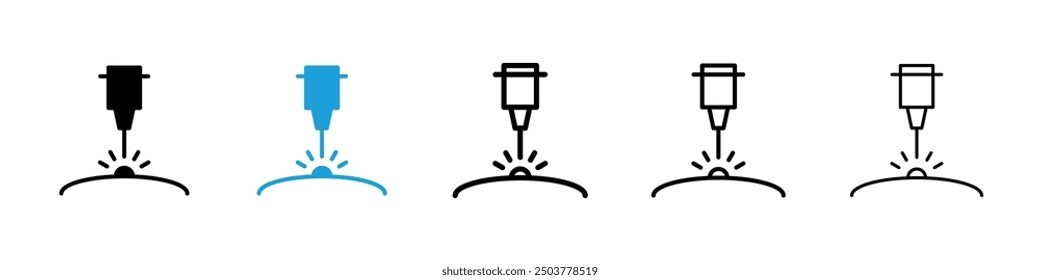 Laser Machine icon in black and blue colors
