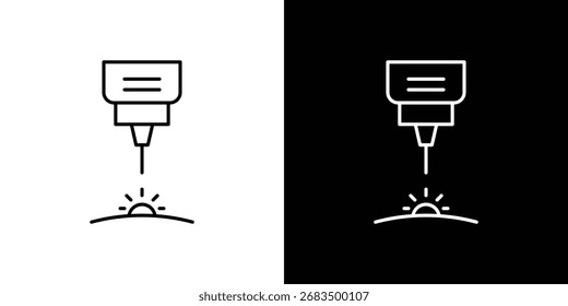 Laser machine icon black and white vector outline sign