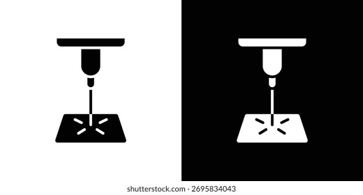 Elemento de diseño de concepto de icono de máquina láser.
