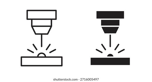 Concepto de icono de máquina láser para infografía, Sitio web o App.
