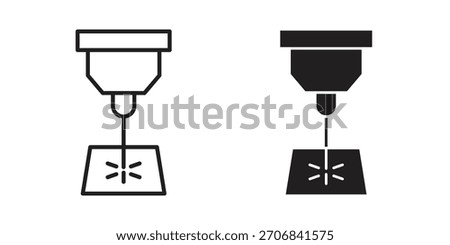 Laser machine icon concept outline symbol design. Simple element illustration.