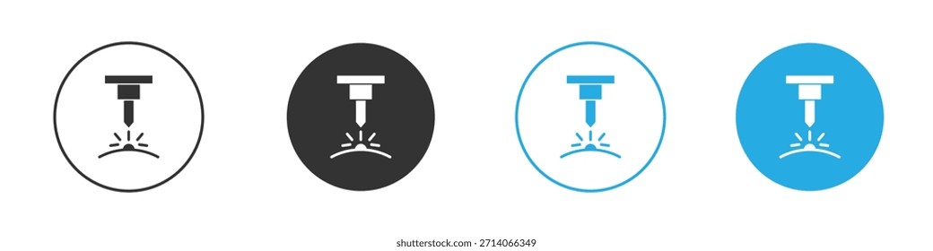 Icono de la máquina láser. Plantilla de diseño de iconos gráficos