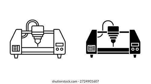Design gráfico de ícone de máquina a laser. Ilustrações de ícone de vetor