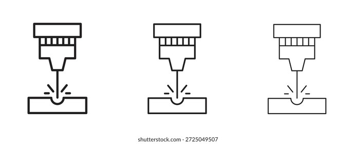 Icono de la máquina láser. Ilustración vectorial de estilo minimalista dibujado a mano
