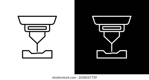 Esquema del icono de la máquina láser. Vector editable EPS 10