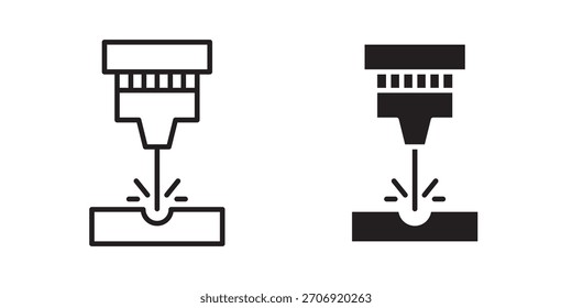 Icono de la máquina láser, icono de estilo de contorno para Sitio web o App móvil, gráficos de Vector
